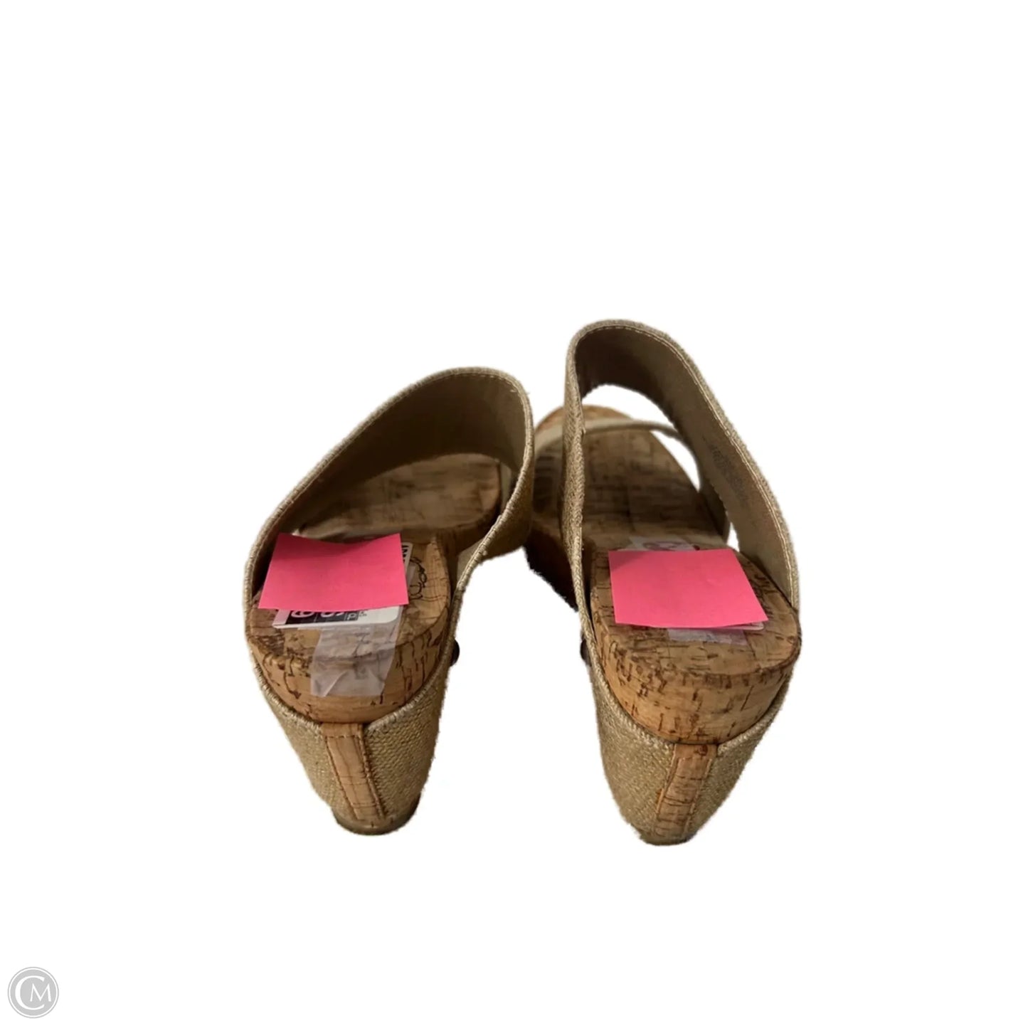 Sandals Heels Wedge By Lucky Brand In Gold & Tan, Size: 6