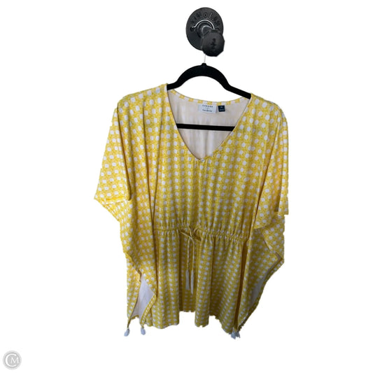Swimwear Cover-up By Talbots In White & Yellow, Size: M