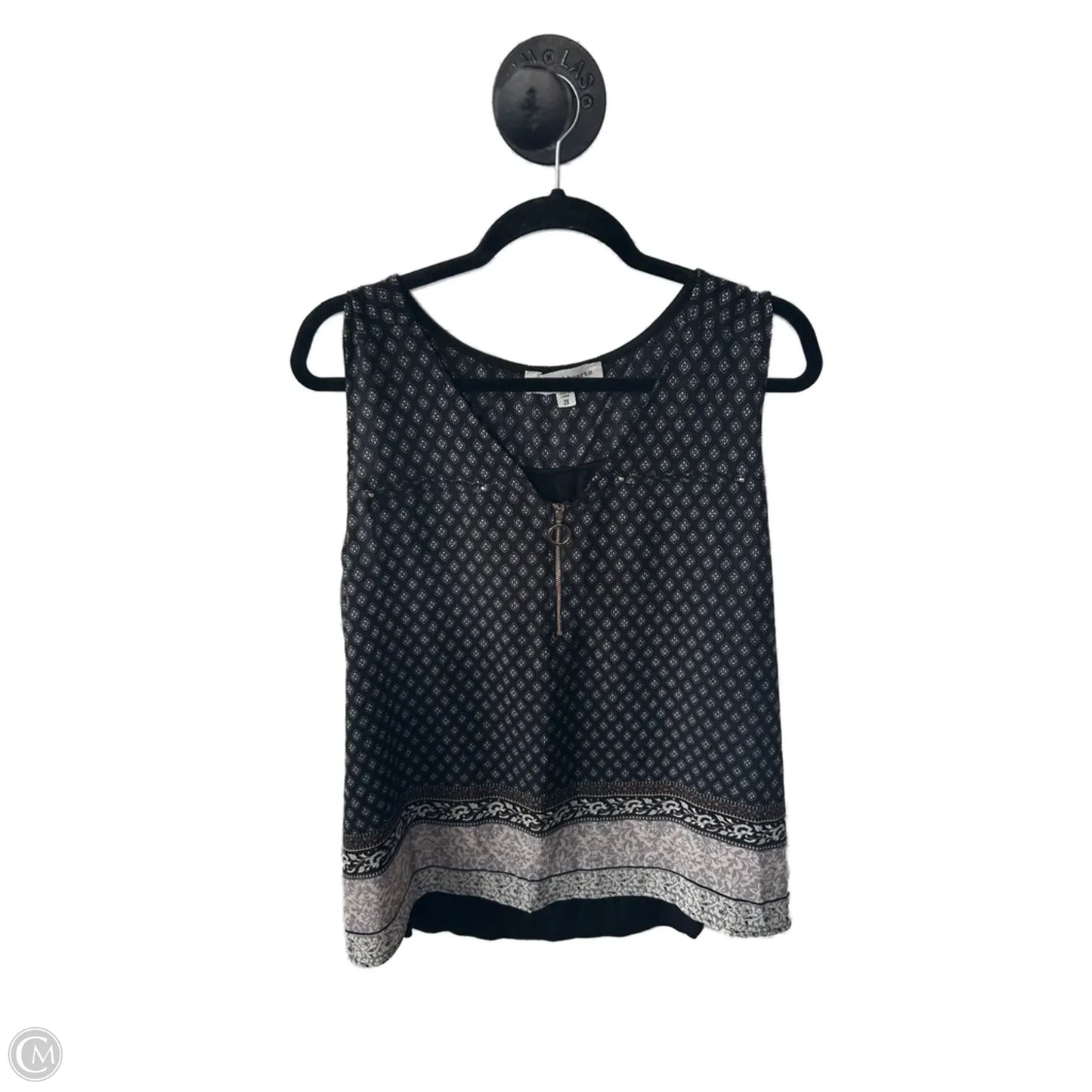 Top Sleeveless By Clothes Mentor In Black & Cream, Size: 2x