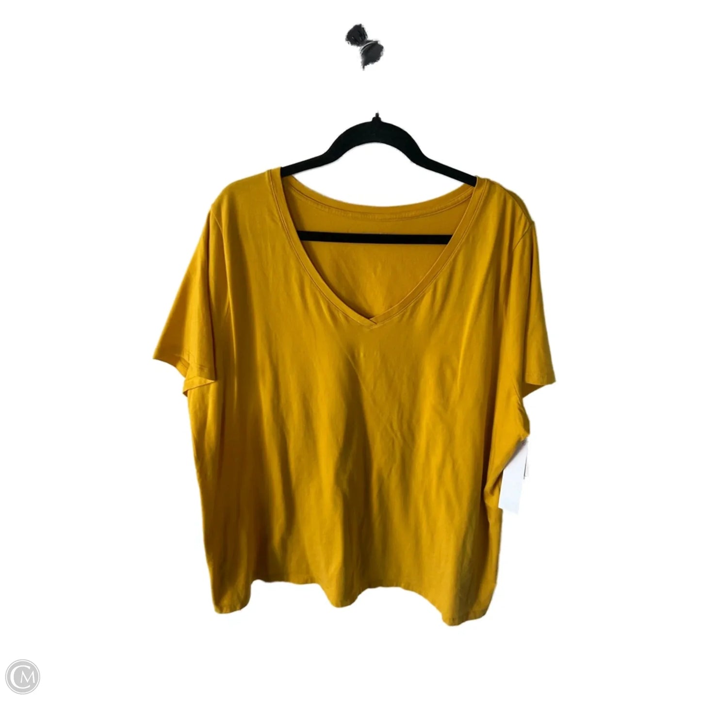 Top Short Sleeve Basic By Ava & Viv In Yellow, Size: 3x