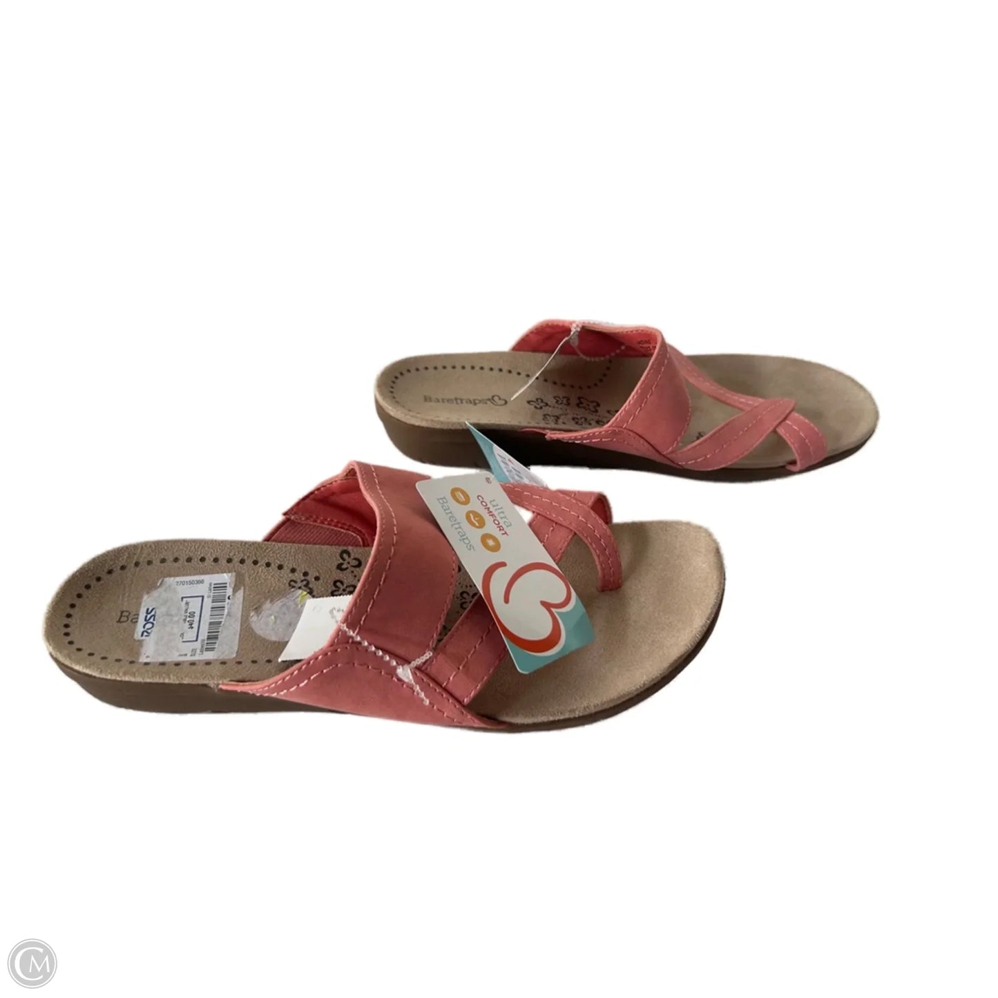 Sandals Heels Wedge By Bare Traps In Peach, Size: 9