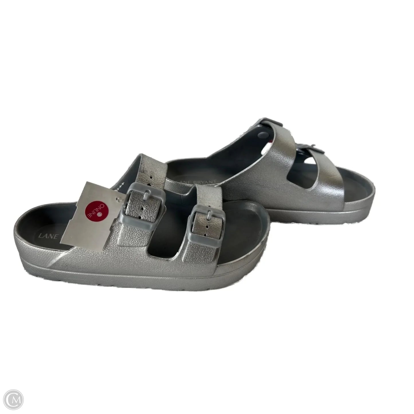 Sandals Flats By Lane Bryant In Silver, Size: 8