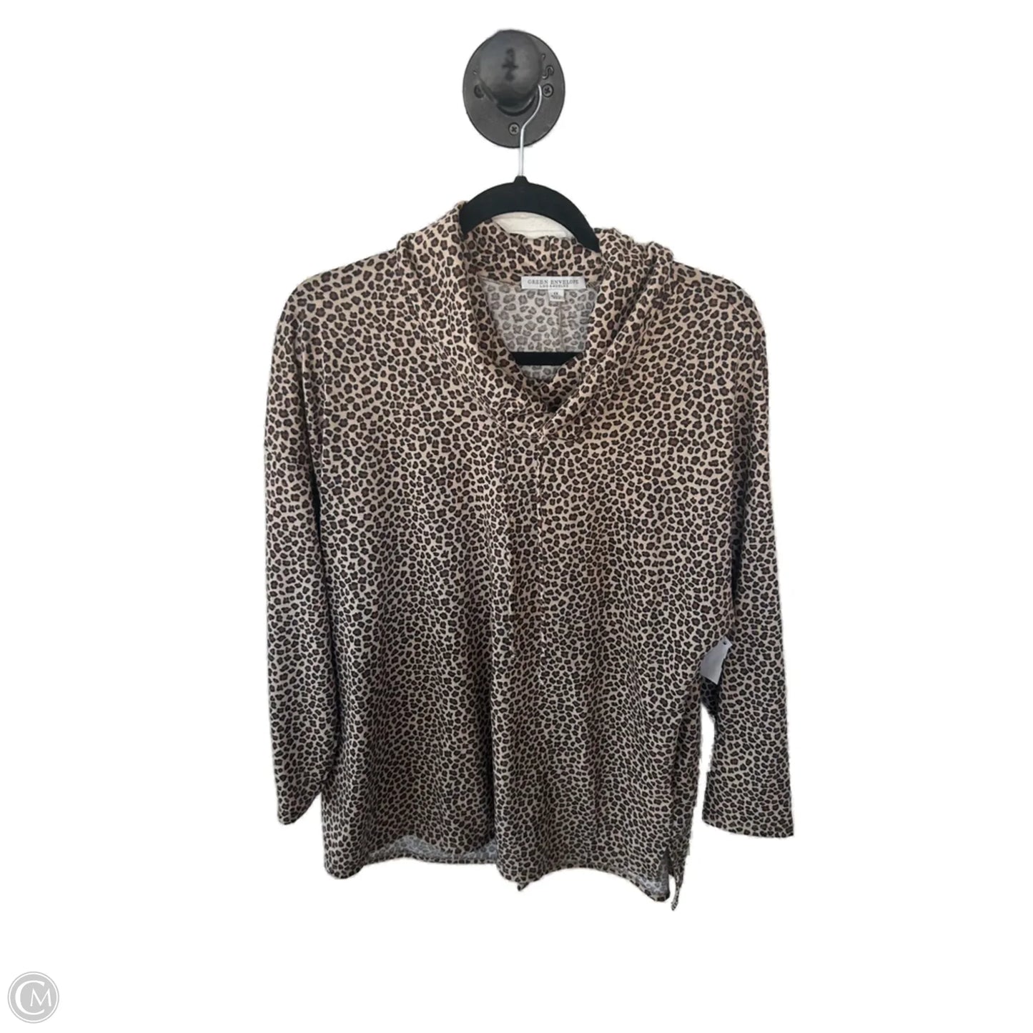 Top Long Sleeve By Green Envelope In Animal Print, Size: 1x