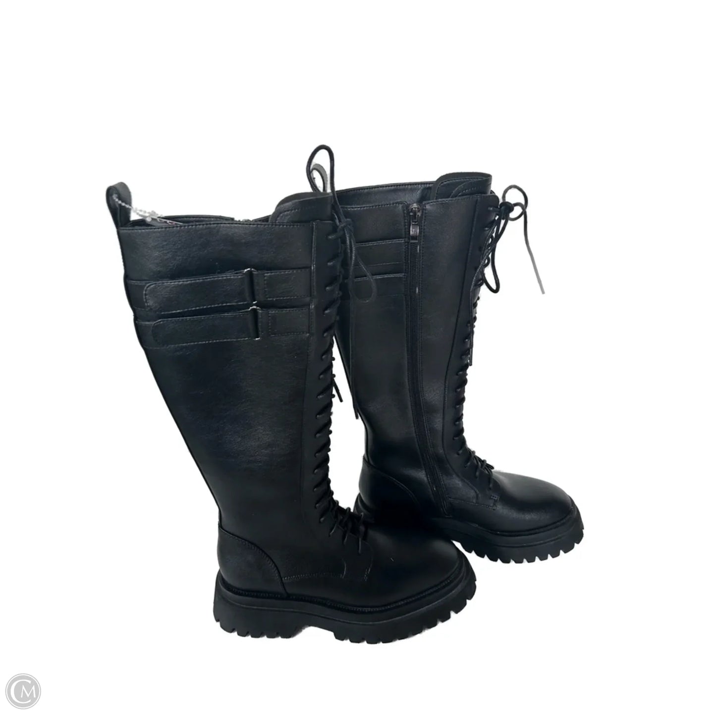 Boots Knee Flats By Cme In Black, Size: 7.5