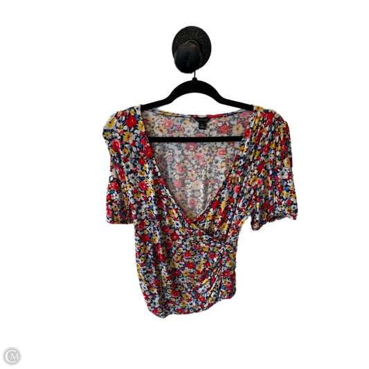 Top Short Sleeve By Ann Taylor In Blue & Red & White, Size: Xs