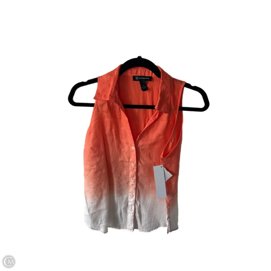 Top Sleeveless By Inc In Orange & White, Size: S