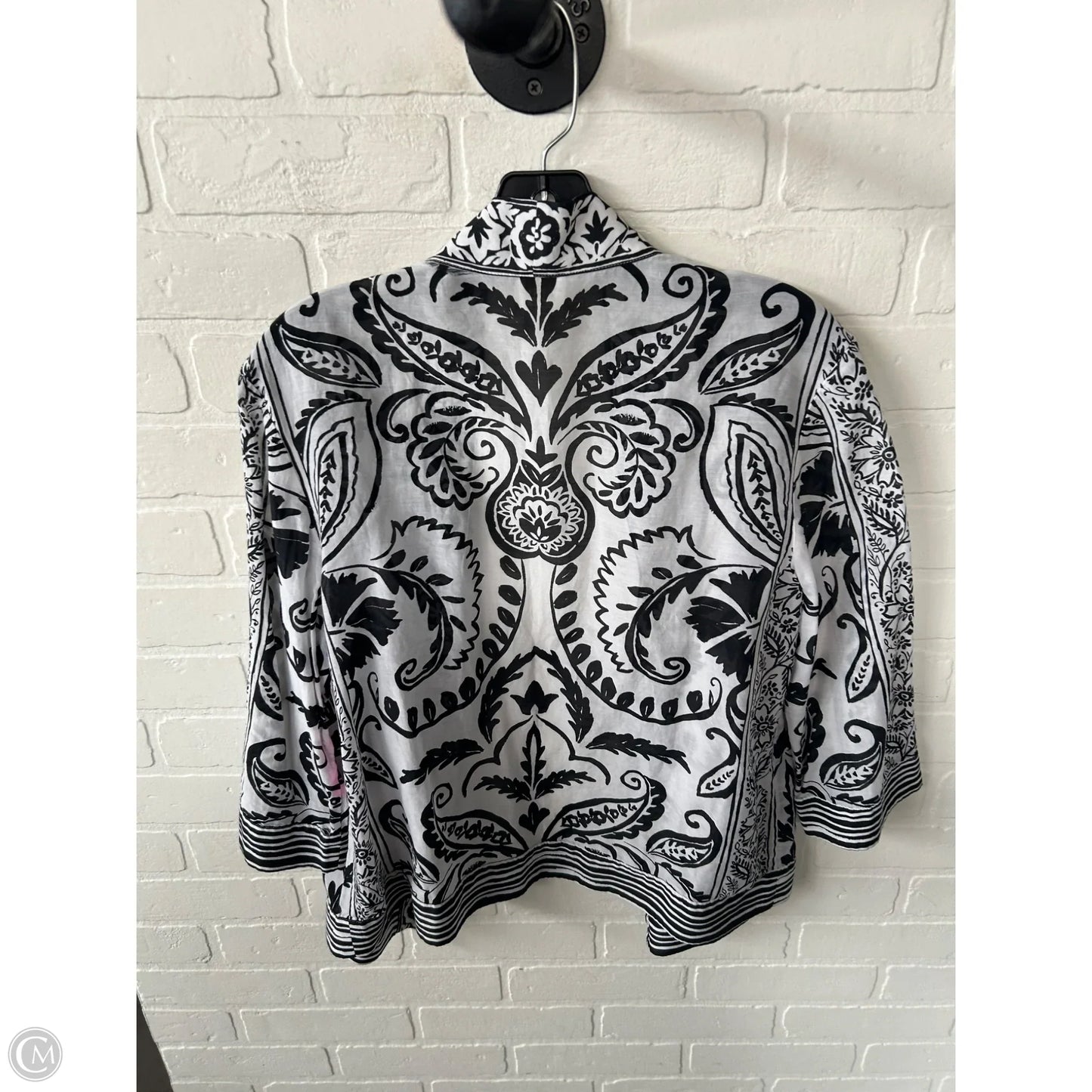 Kimono By Chicos In Black & White, Size: M