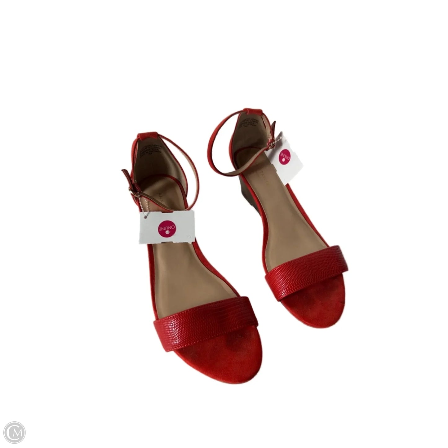 Sandals Heels Wedge By Ann Taylor In Orange, Size: 7