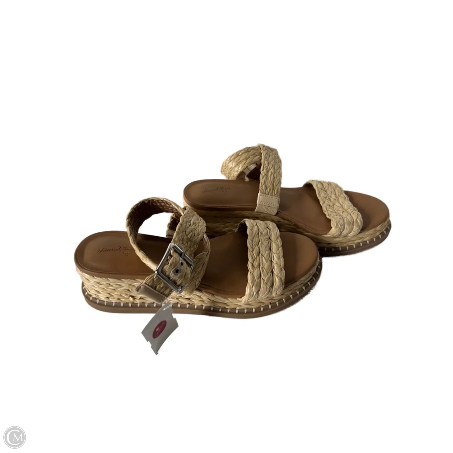 Sandals Heels Wedge By Universal Thread In Cream & Tan, Size: 8.5