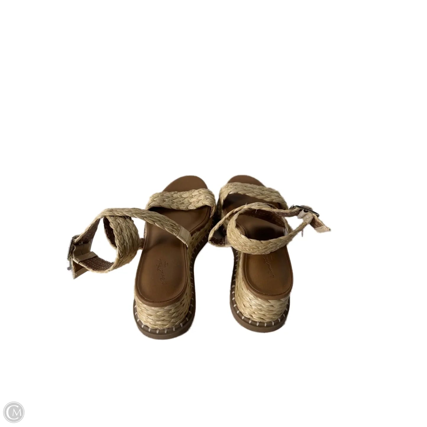 Sandals Heels Wedge By Universal Thread In Cream & Tan, Size: 8.5
