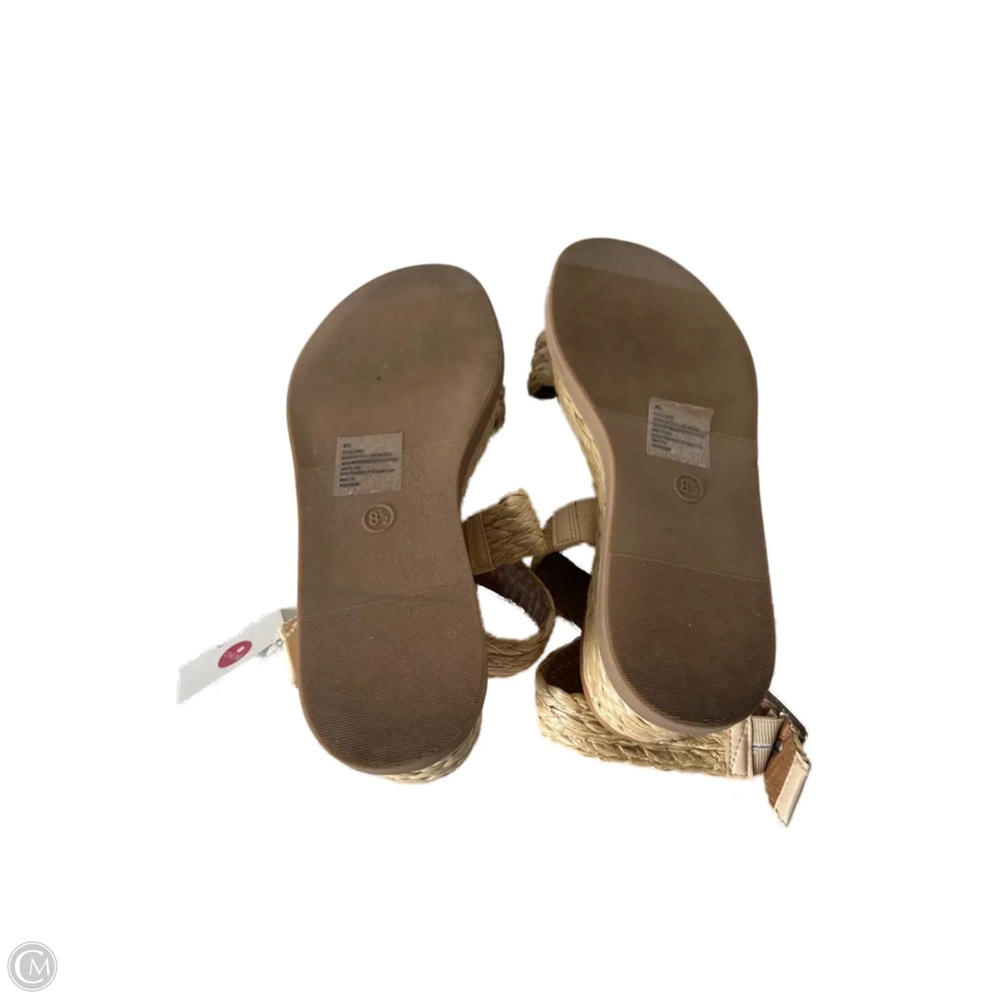 Sandals Heels Wedge By Universal Thread In Cream & Tan, Size: 8.5