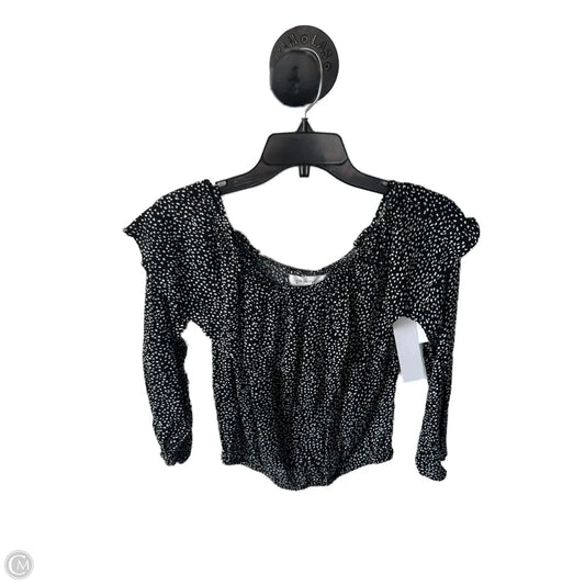 Top Long Sleeve By Pink Rose In Black & White, Size: M