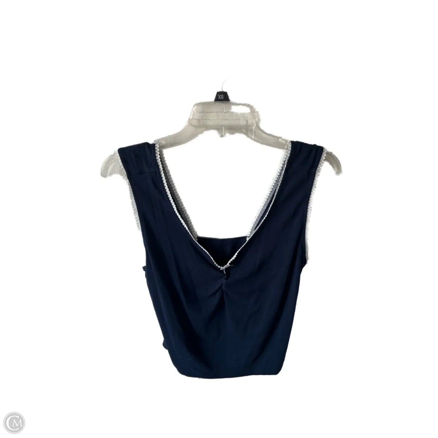 Top Sleeveless Basic By Clothes Mentor In Blue & White, Size: 1x