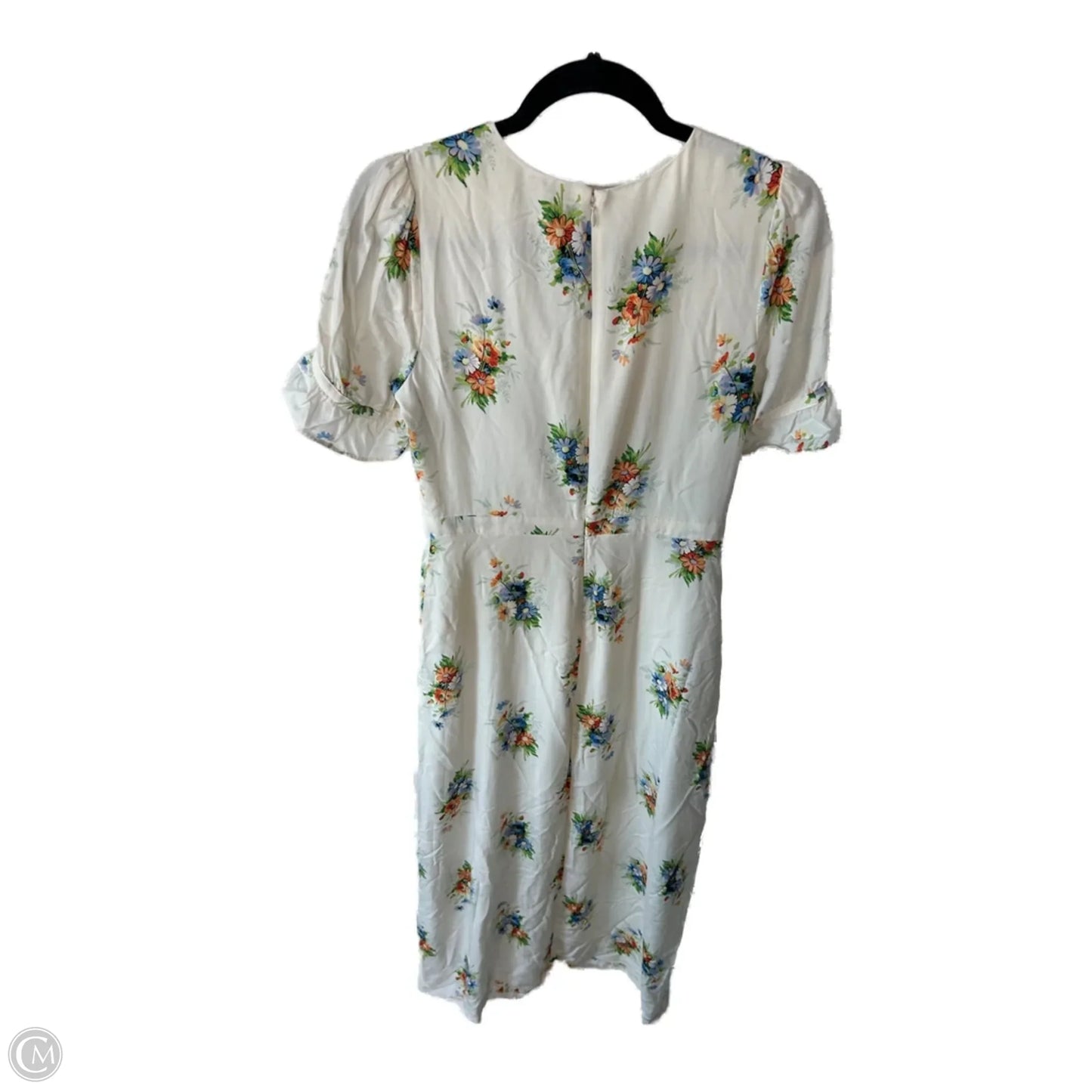 Dress Casual Midi By Madewell In Cream & Orange, Size: S