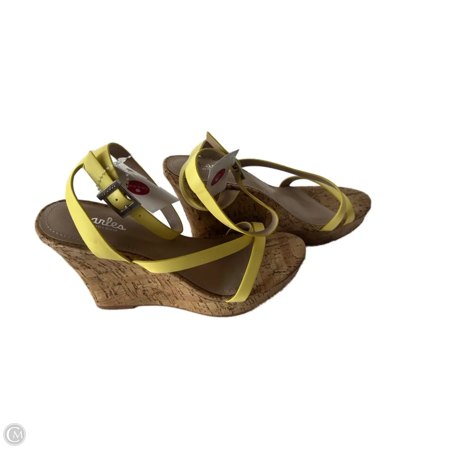 Sandals Heels Wedge By Charles By Charles David In Yellow, Size: 8