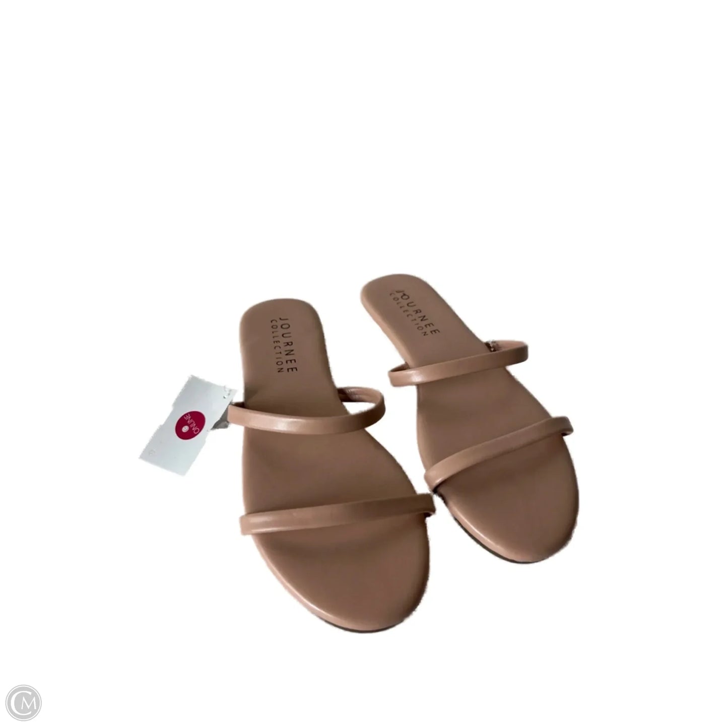 Sandals Flats By Journee In Tan, Size: 7