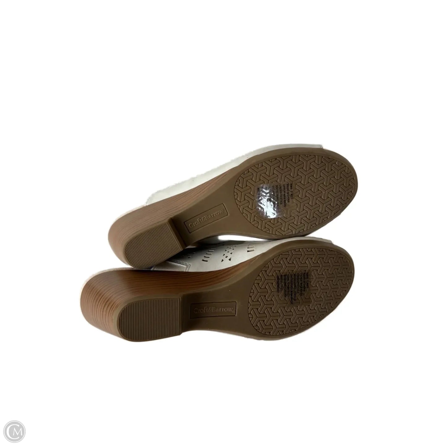 Sandals Heels Wedge By Croft And Barrow In Cream, Size: 7