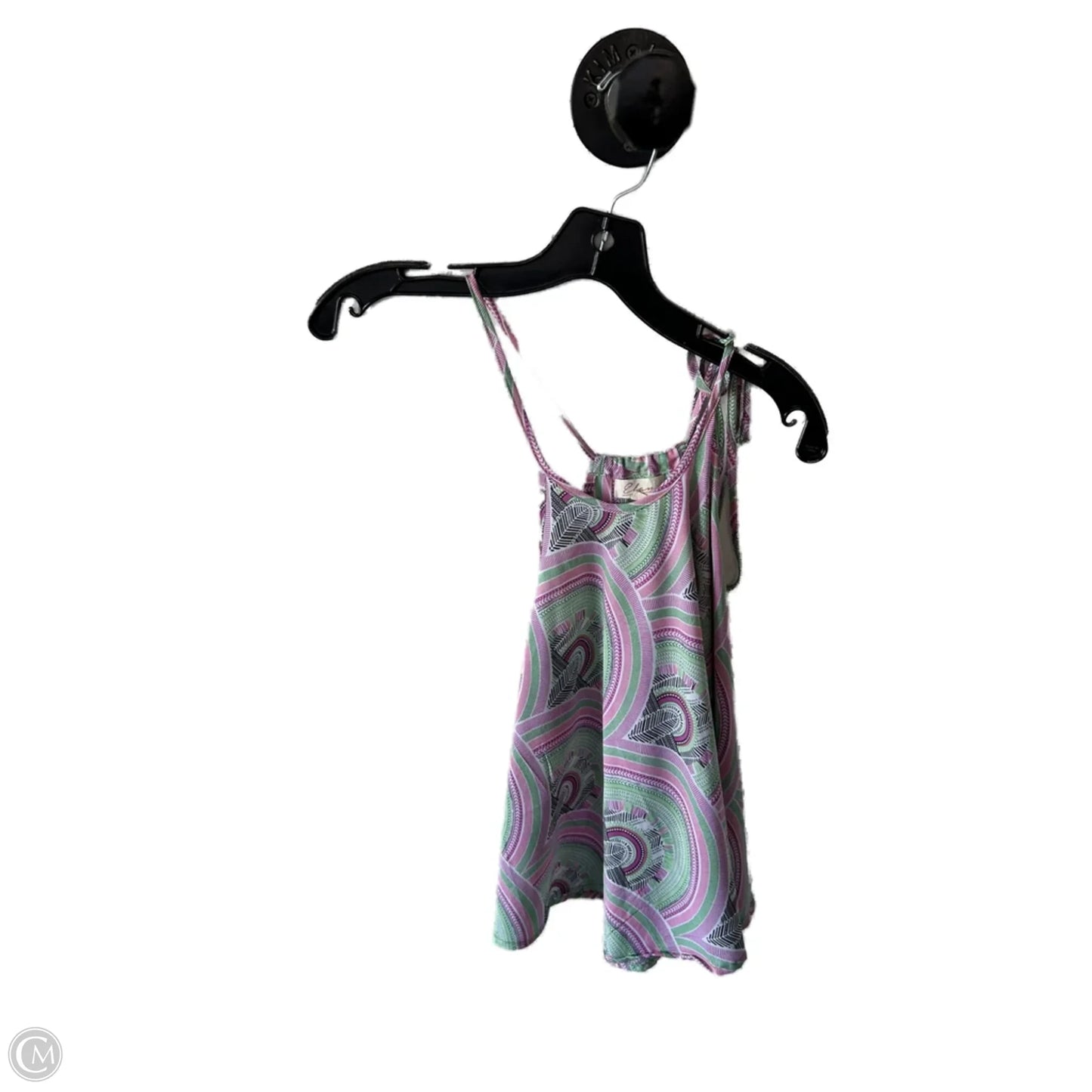 Top Sleeveless By Elan In Green & Purple, Size: S