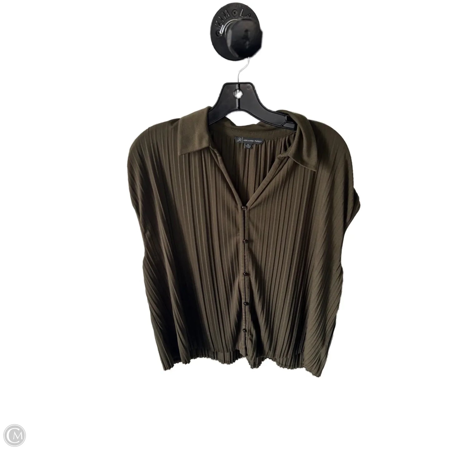 Top Short Sleeve By Adrianna Papell In Green, Size: Xl