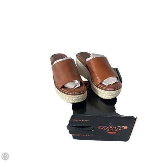 Sandals Heels Wedge By Freebird In Brown, Size: 9