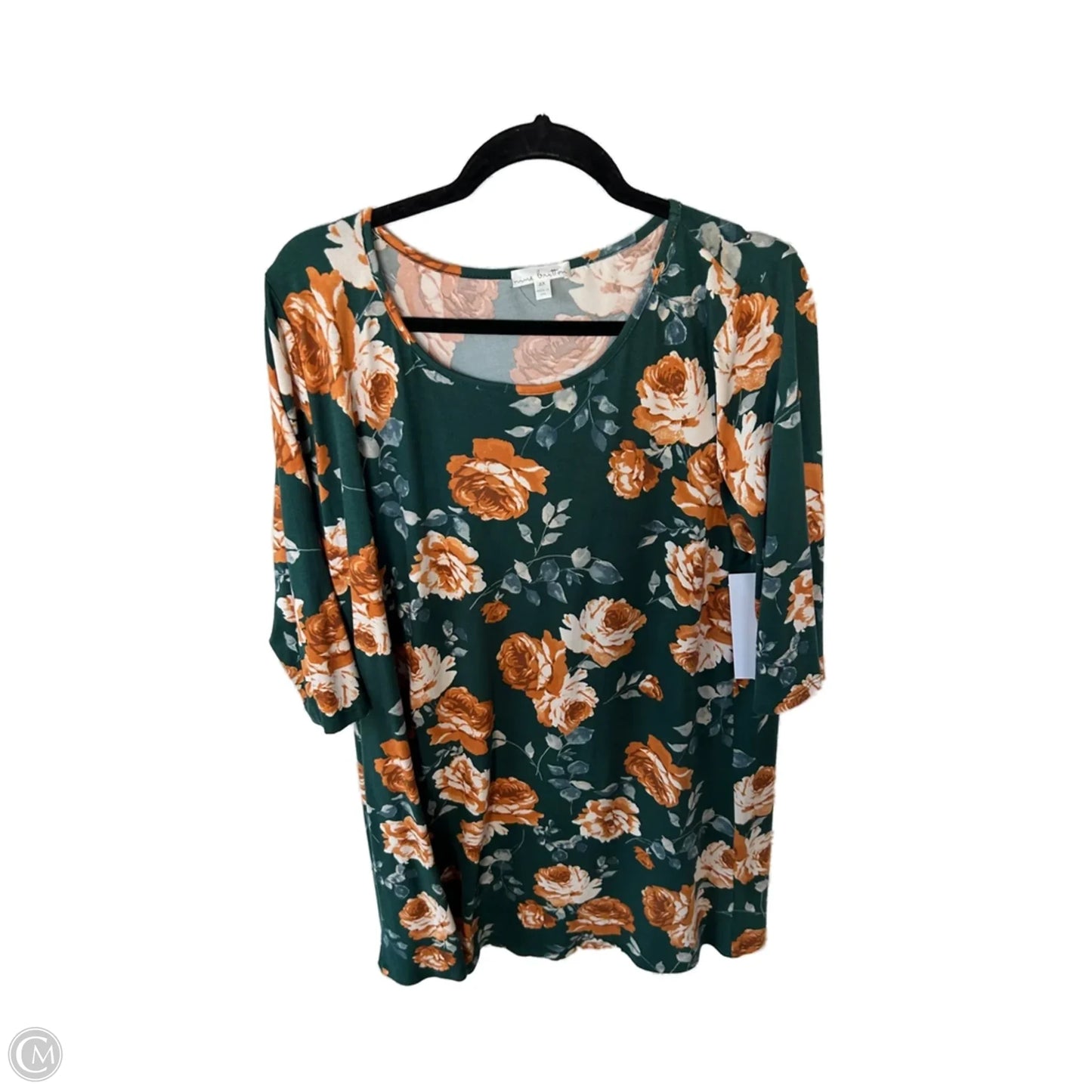 Dress Casual Short By Clothes Mentor In Green & Orange, Size: 2x