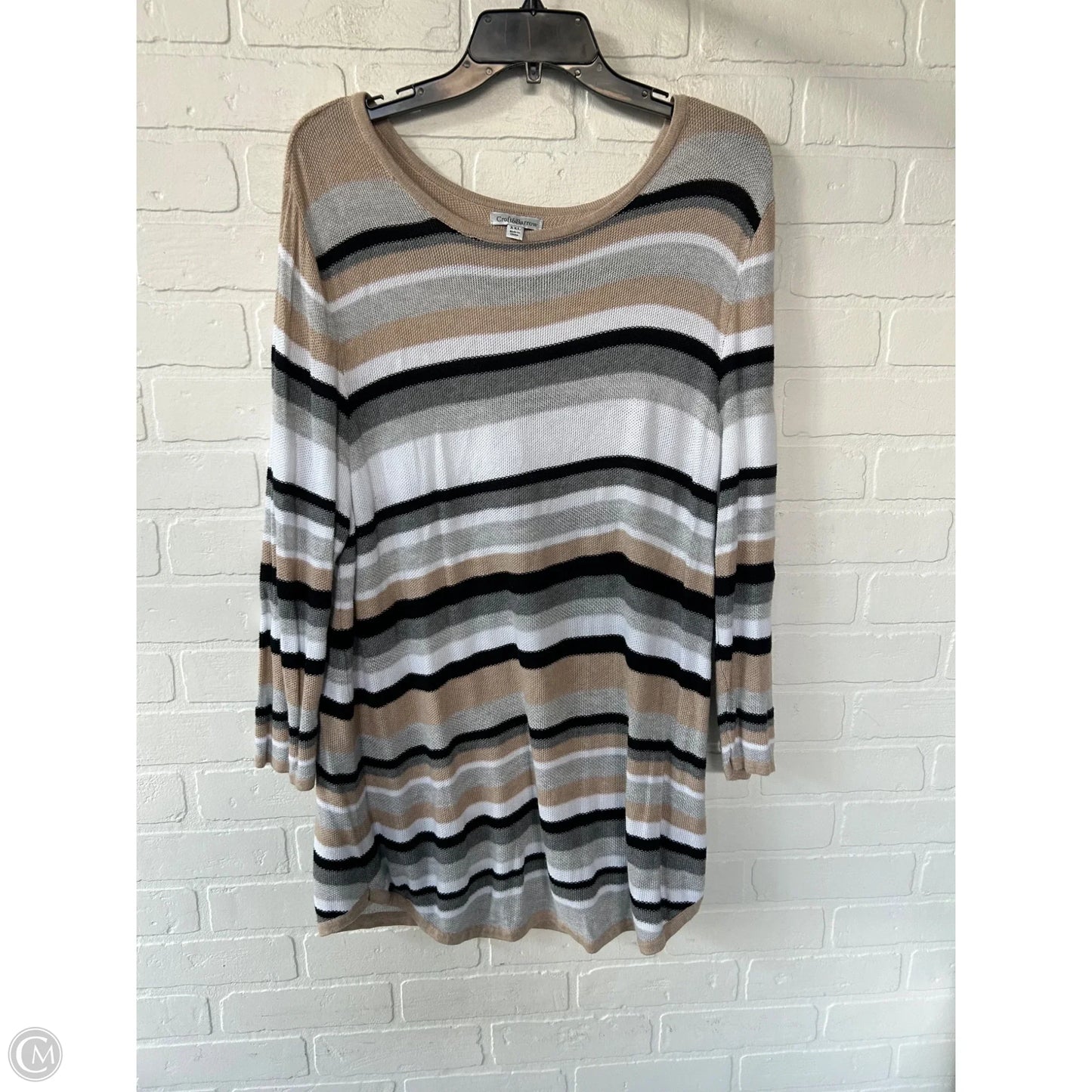 Sweater By Croft And Barrow In Grey & Tan, Size: Xxl