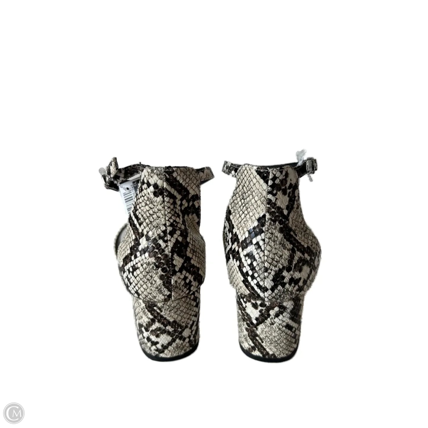 Sandals Heels Block By Amazon Essentials In Snakeskin Print, Size: 8