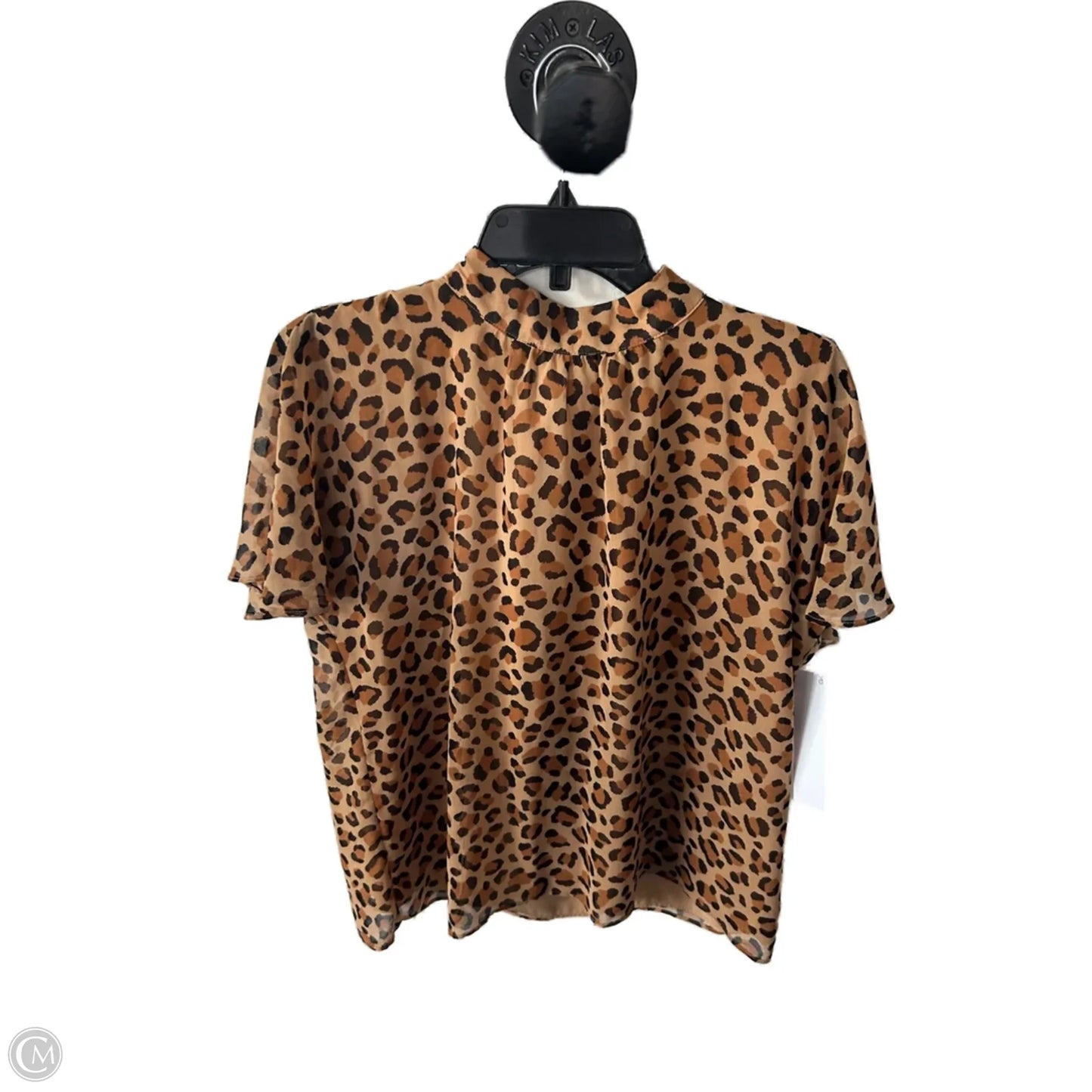 Top Short Sleeve By Ann Taylor In Animal Print, Size: L