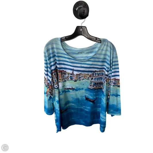 Top Long Sleeve By Allison Daley In Blue & Green, Size: 3x