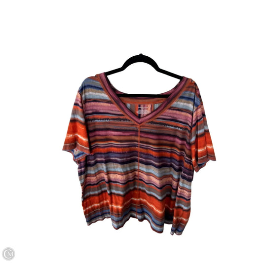 Top Short Sleeve By West Bound In Orange & Purple, Size: 3x