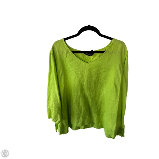 Top Long Sleeve By Ali Miles In Green, Size: 3x