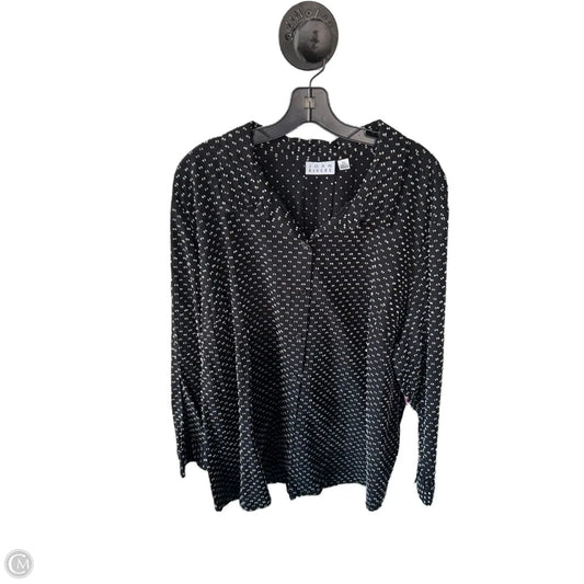Top Long Sleeve By Joan Rivers In Black & Tan, Size: 3x