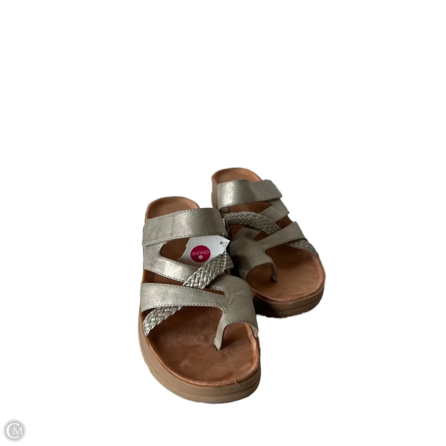 Sandals Flats By Bare Traps In Gold & Tan, Size: 8.5