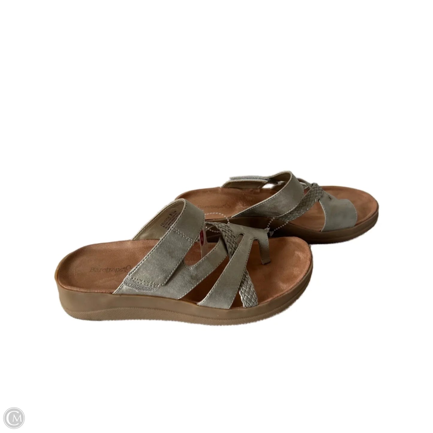 Sandals Flats By Bare Traps In Gold & Tan, Size: 8.5