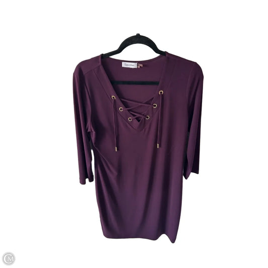 Dress Work By Calvin Klein In Purple, Size: L