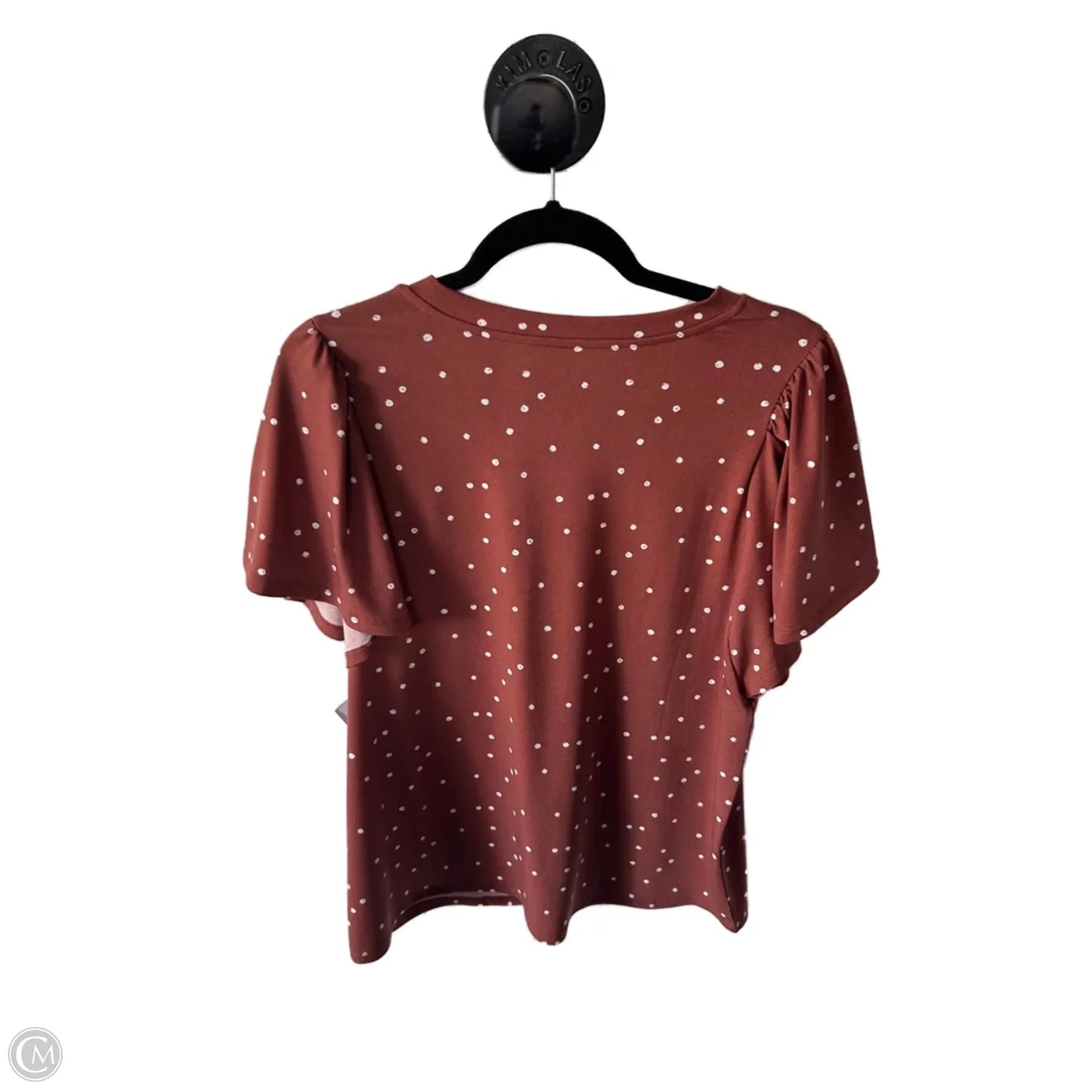 Top Short Sleeve By Maurices In Brown & White, Size: L