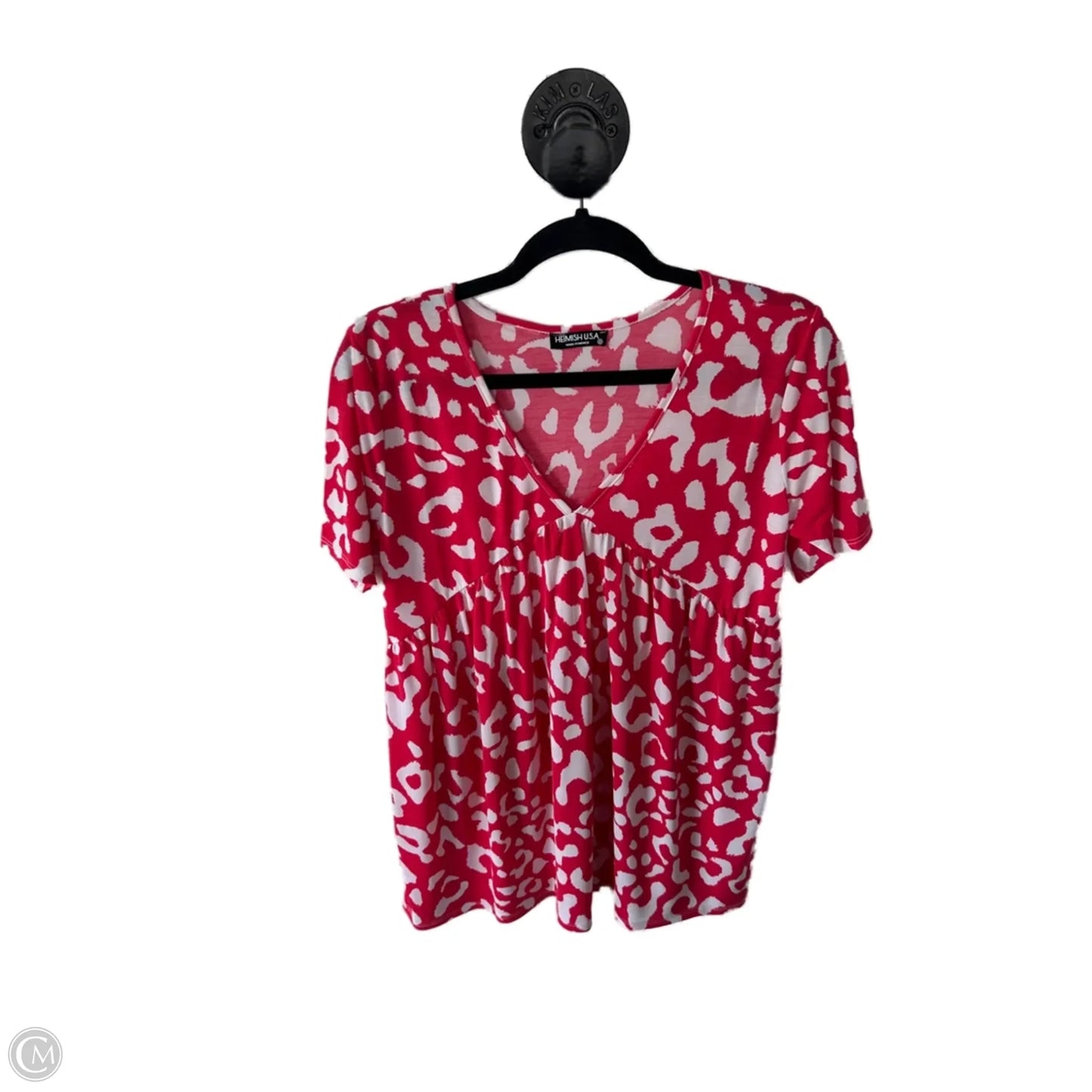 Top Short Sleeve By Heimish Usa In Red & White, Size: L