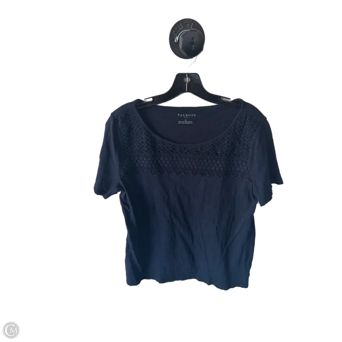 Top Short Sleeve By Talbots In Navy, Size: M