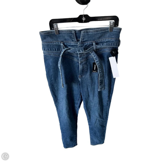 Jeans Skinny By Express In Blue Denim, Size: 14
