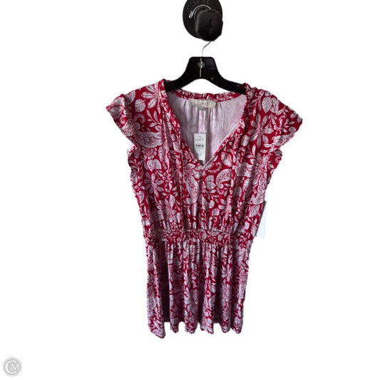 Dress Casual Short By Loft In Red & White, Size: M