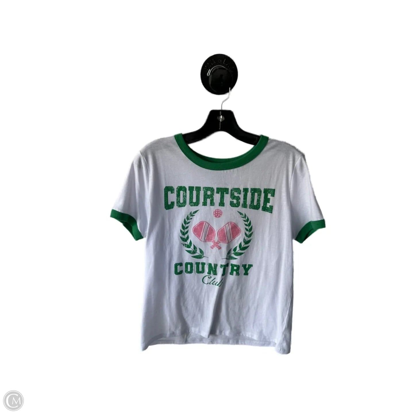 Top Short Sleeve By Clothes Mentor In Green & White, Size: 2x