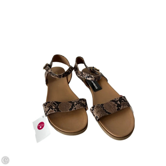 Sandals Flats By Express In Snakeskin Print, Size: 10