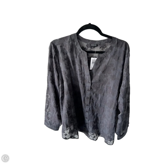 Top Long Sleeve By Torrid In Grey, Size: 2x