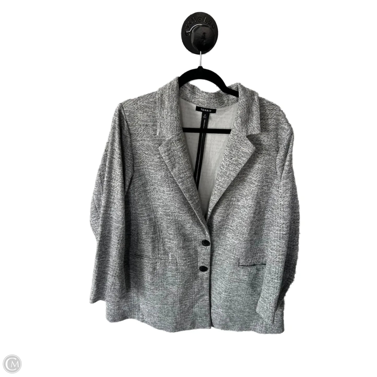 Blazer By Torrid In Grey & White, Size: 2x
