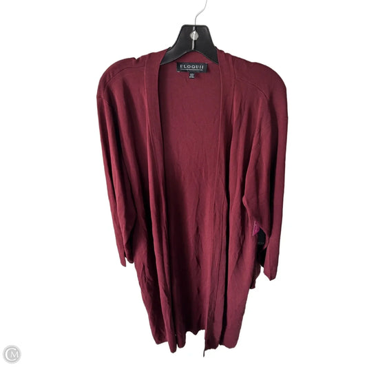 Cardigan By Eloquii In Maroon, Size: 2x