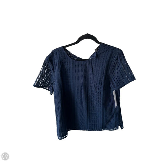 Top Short Sleeve By Banana Republic In Navy, Size: L