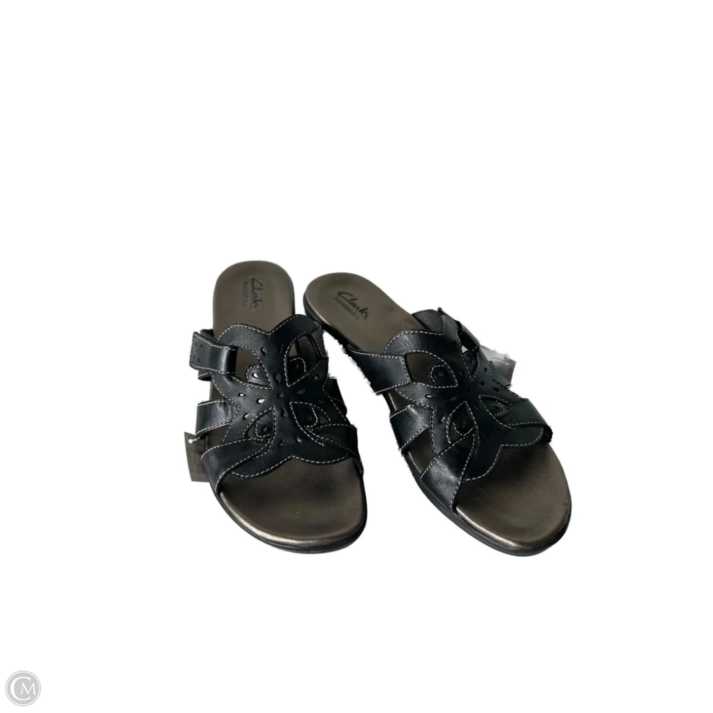 Sandals Heels Wedge By Clarks In Black, Size: 11