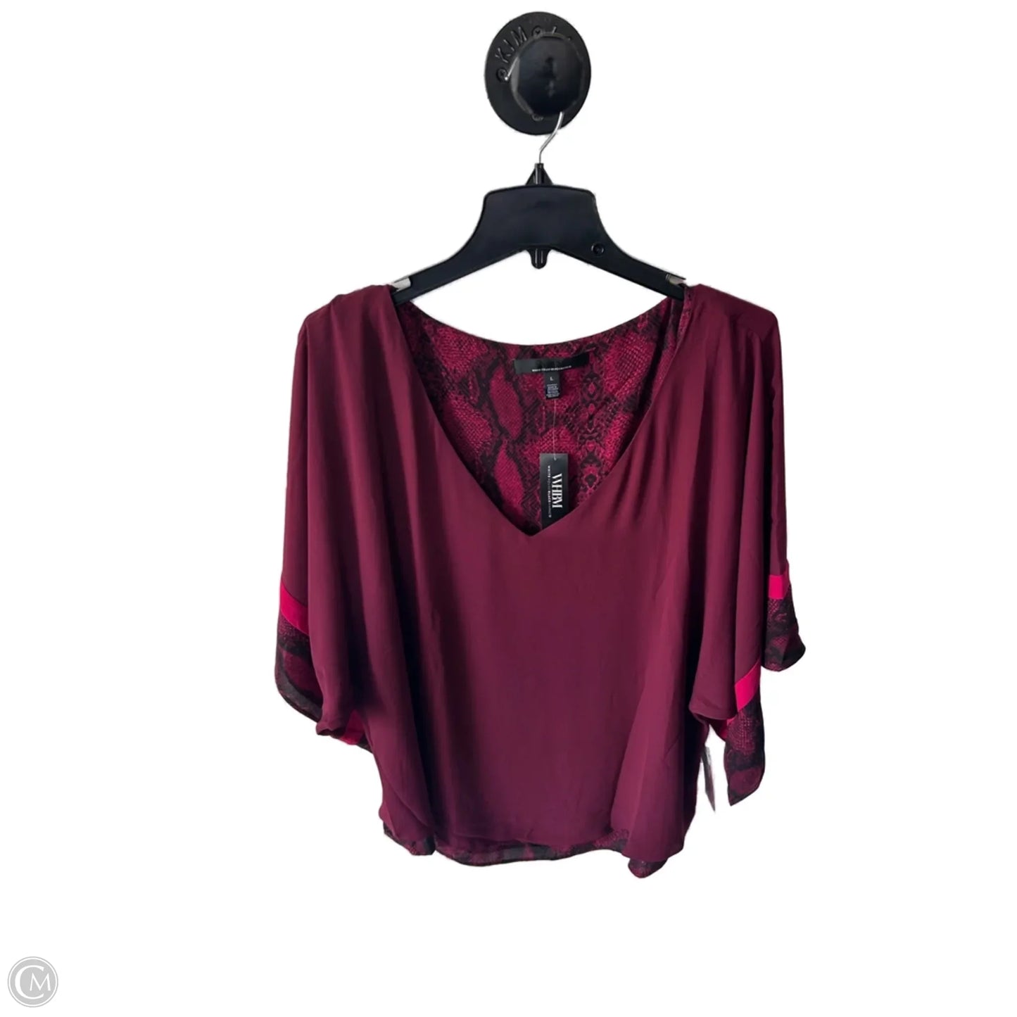 Top Short Sleeve By White House Black Market In Red, Size: L