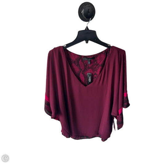 Top Short Sleeve By White House Black Market In Red, Size: L