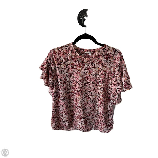Top Short Sleeve By Maurices In Brown & Pink, Size: S